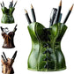 Handcrafted Leather Corset Desk Organizer and Pen Holder