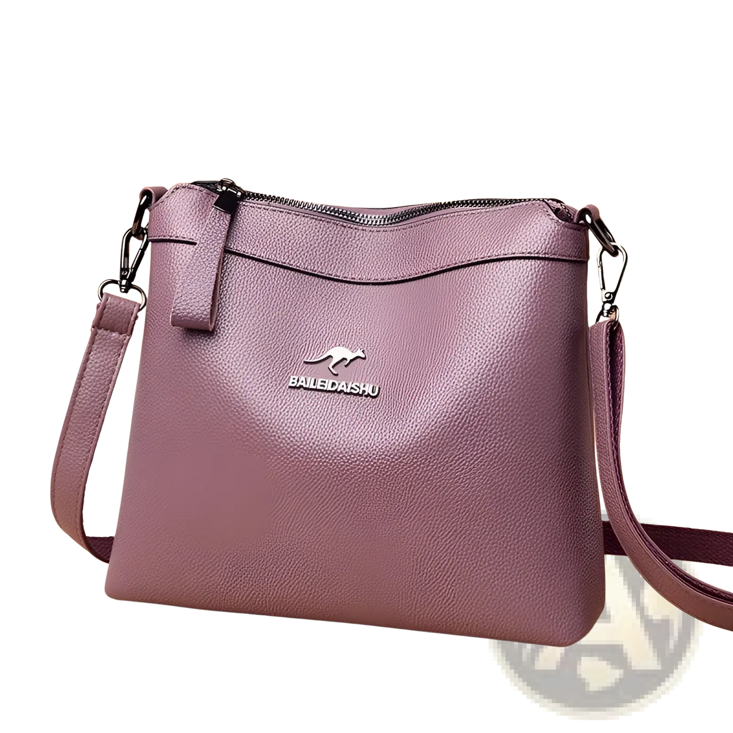 Leather Crossbody Handbag with Silver Chain Strap
