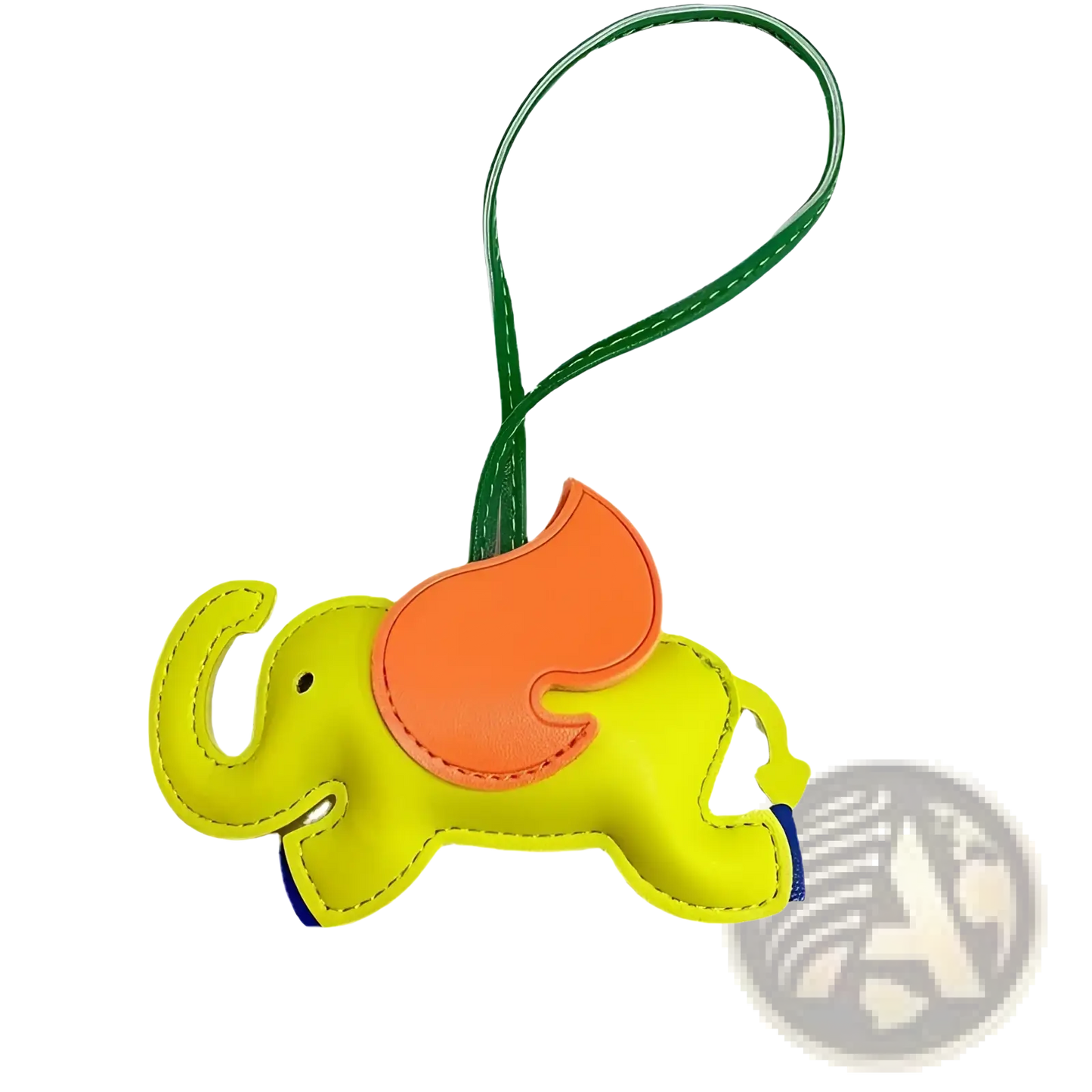 Leather Elephant Bag Charm and Slim Card Holder Set