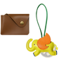 Leather Elephant Bag Charm and Slim Card Holder Set