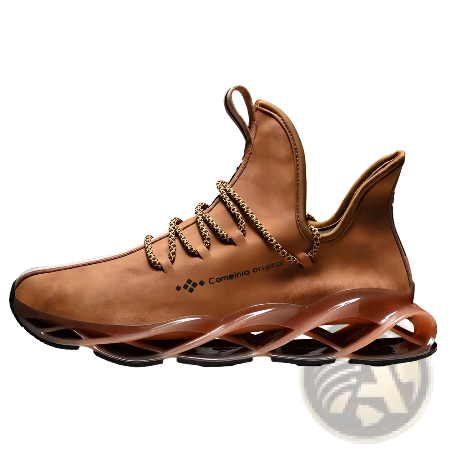 Leather Hiking Shoes Fashion Sneakers with Red Accents