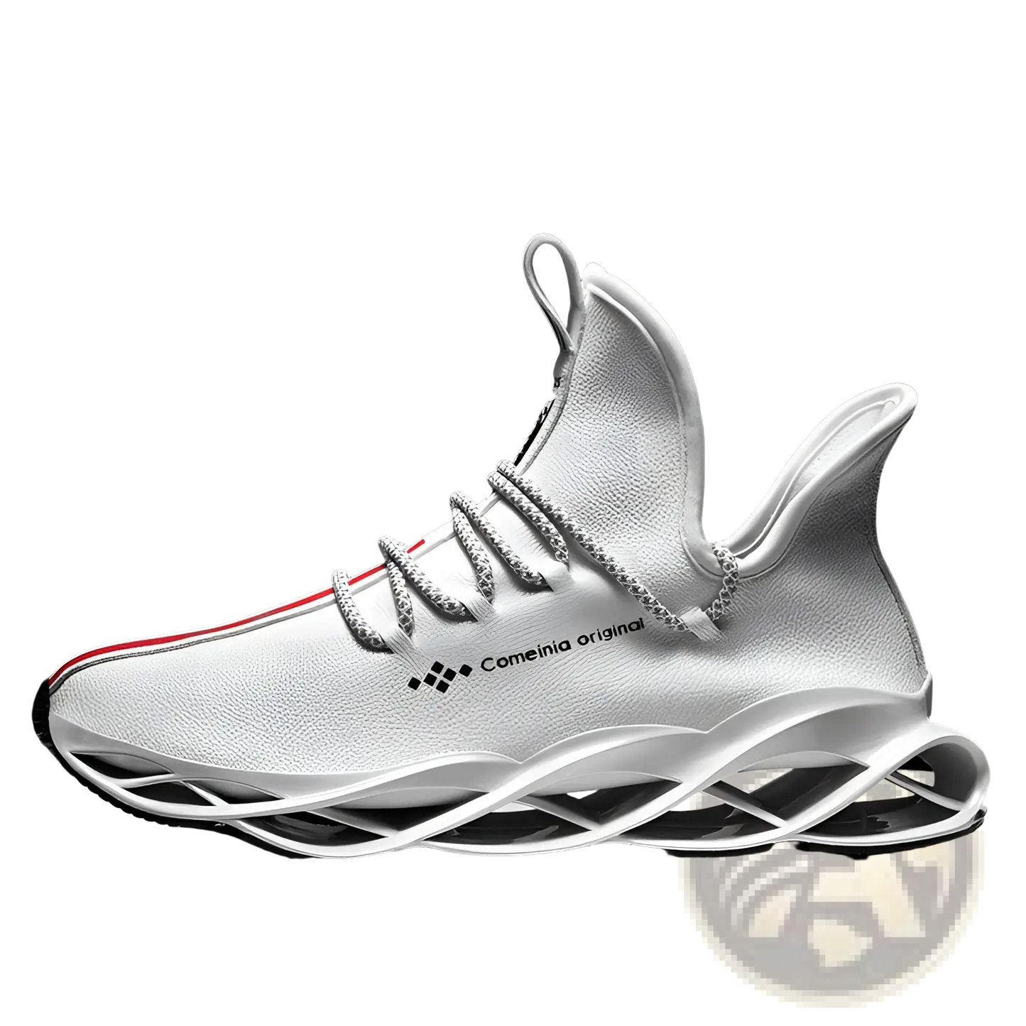 Leather Hiking Shoes Fashion Sneakers with Red Accents