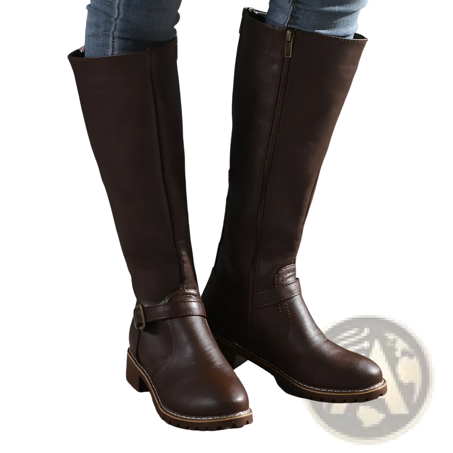 Leather Knee High Buckle Strap Warm Knight Boots