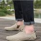Leather Loafers Breathable Suede Slip on Casual Shoes