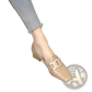Leather Loafers with Metal Buckle Square Toe Pumps