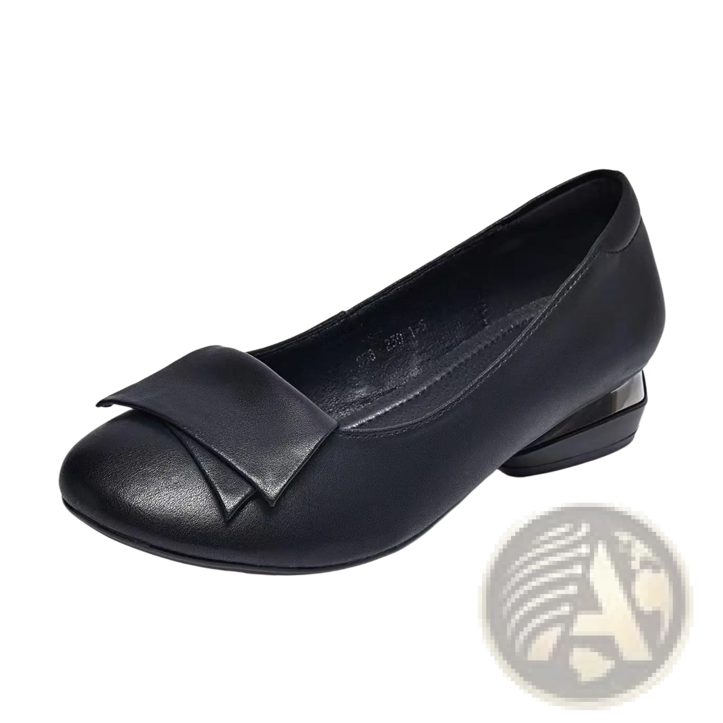 Leather Loafers with Square Toe and Bow Detail