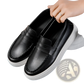 Leather Loafers with White Rubber Soles