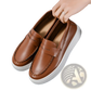 Leather Loafers with White Rubber Soles