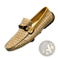 Leather Loafers Woven Buckle Slip on Casual Shoes