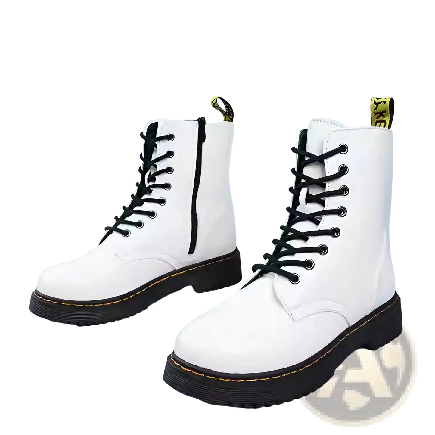 Leather Martin Boots Round Toe Flat Ankle Shoes