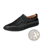 Leather Mesh Slip on Loafers with Braided Rubber Sole