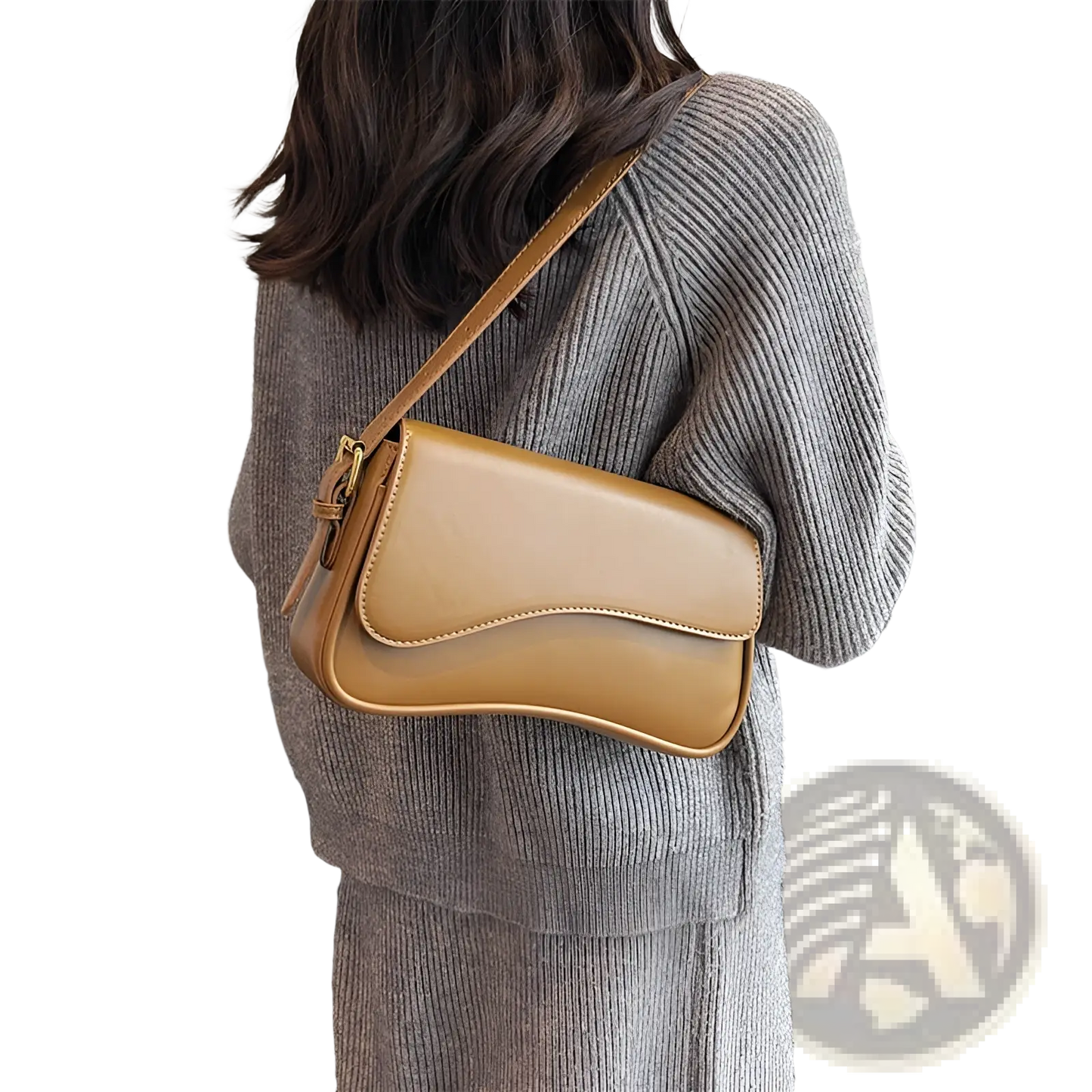 Leather Messenger Bag Minimalist Crossbody Organ Bag