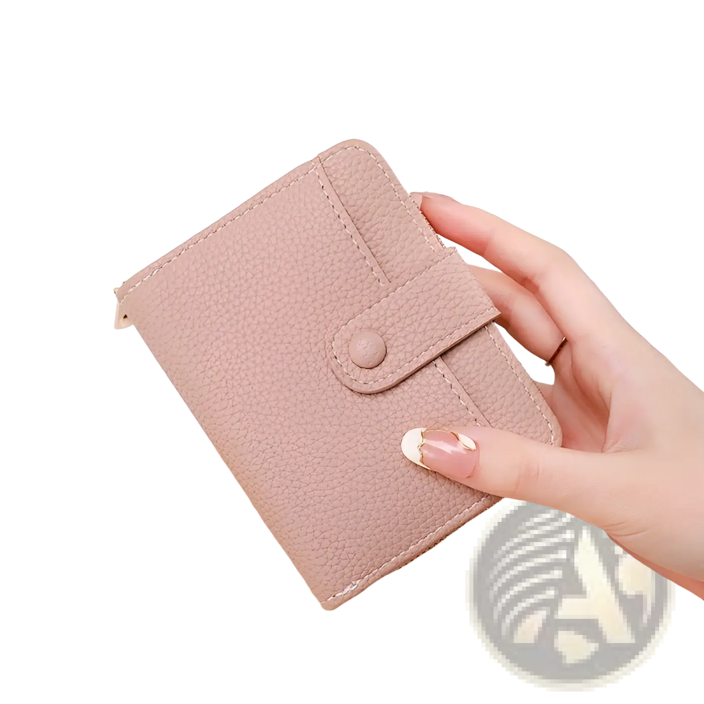 Leather Mini Organ Wallet with Button Closure