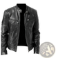 Leather Motorcycle Jacket Slim Fit Zipper Cardigan
