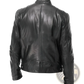 Leather Motorcycle Jacket Slim Fit Zipper Cardigan