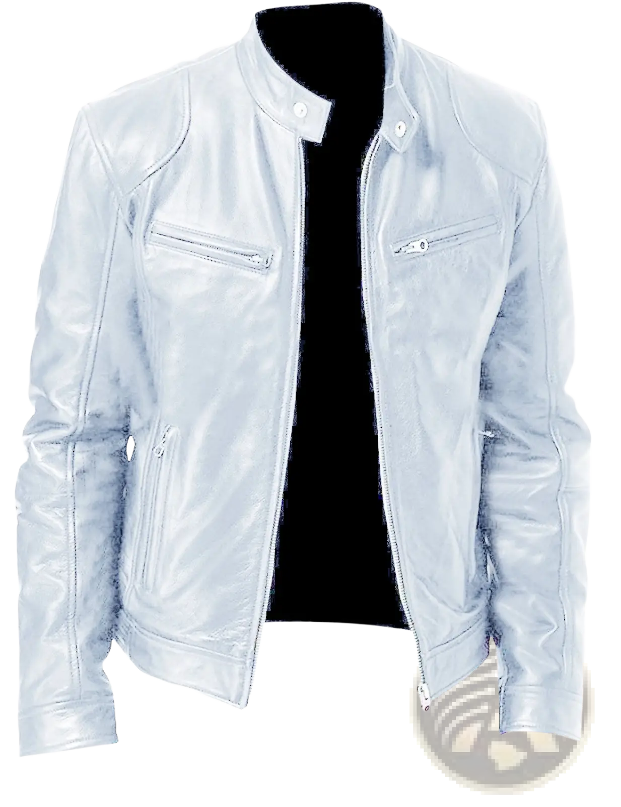 Leather Motorcycle Jacket Slim Fit Zipper Cardigan