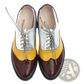 Leather Oxford Brogue Shoes Women's Two Tone Flats