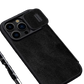 Leather Phone Case with Camera Slider for Iphone 15