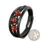 Leather Rope Bracelet with Natural Stone Beads and Magnetic Clasp