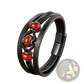 Leather Rope Bracelet with Natural Stone Beads and Magnetic Clasp