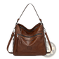 Leather Shoulder Bag Multi Zipper Crossbody Tote
