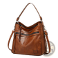 Leather Shoulder Bag Multi Zipper Crossbody Tote