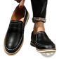 Leather Slip on Loafers Hand Sewn Casual Bean Shoes