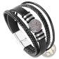 Leather Tree of Life Multi Strand Bracelet for Men