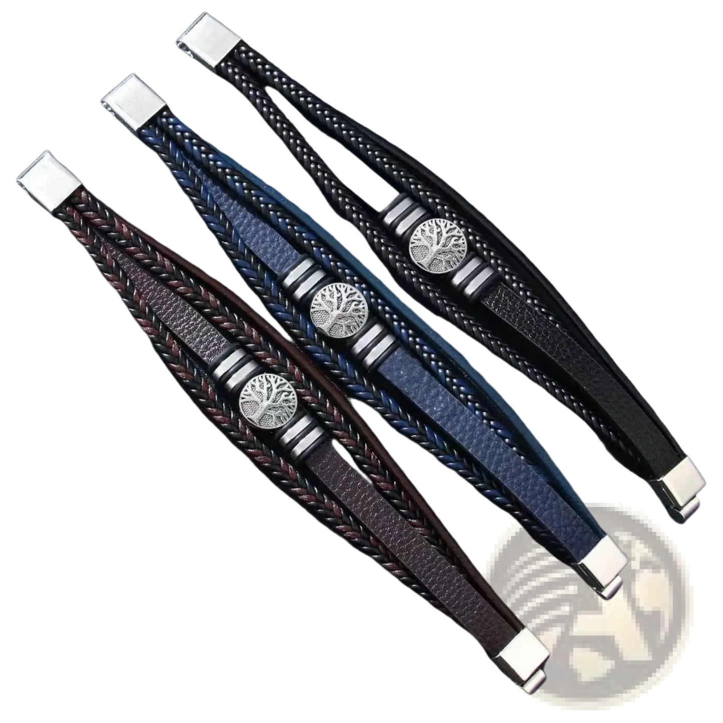 Leather Tree of Life Multi Strand Bracelet for Men