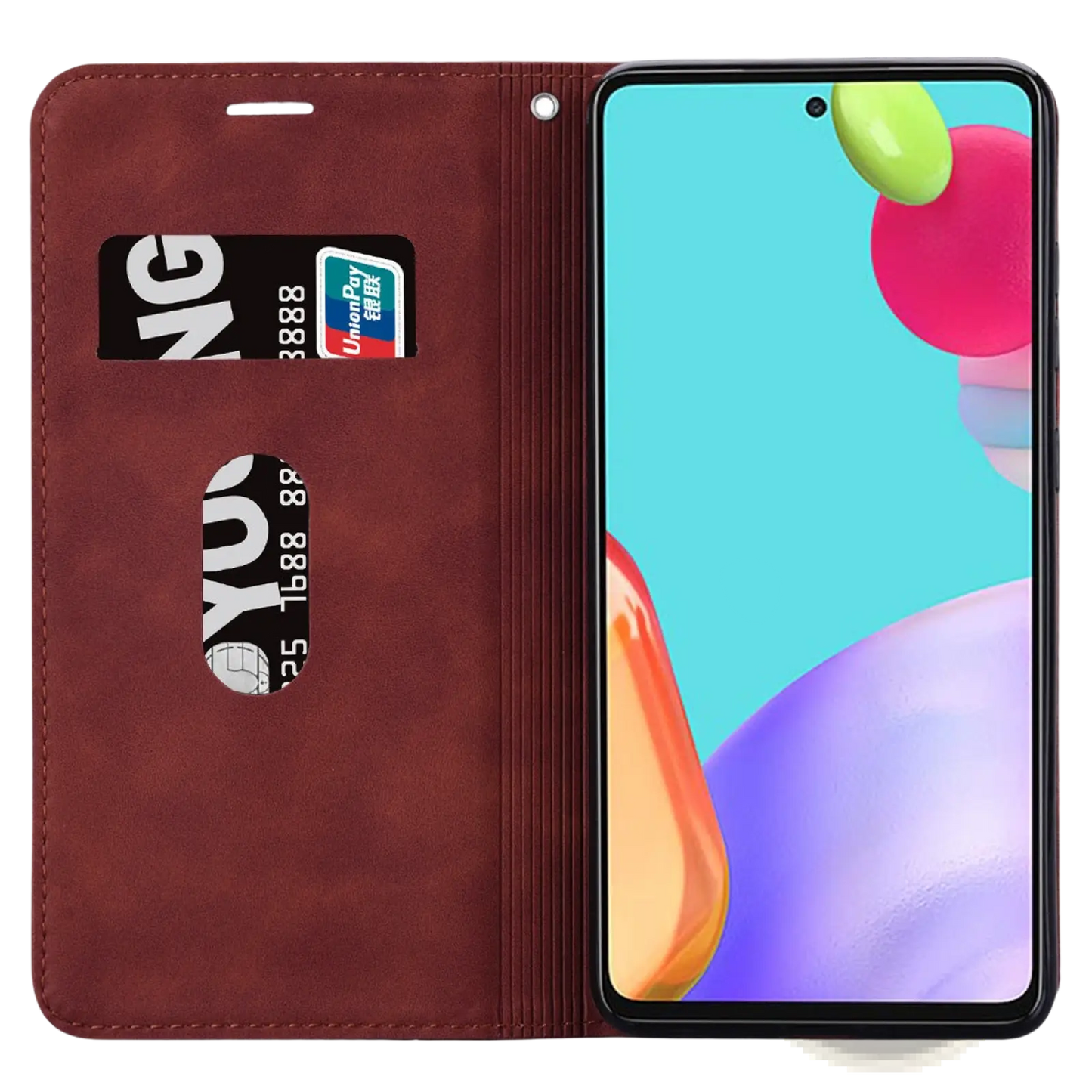 Leather Wallet Phone Case with Magnetic Card Slot