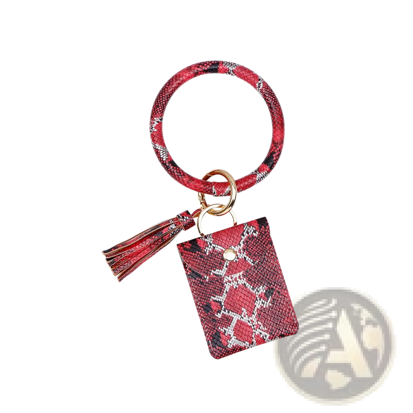 Leather Wristlet Keychain Card Holder with Tassel