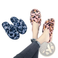 Leopard Fuzzy Cross Strap Plush House Slippers