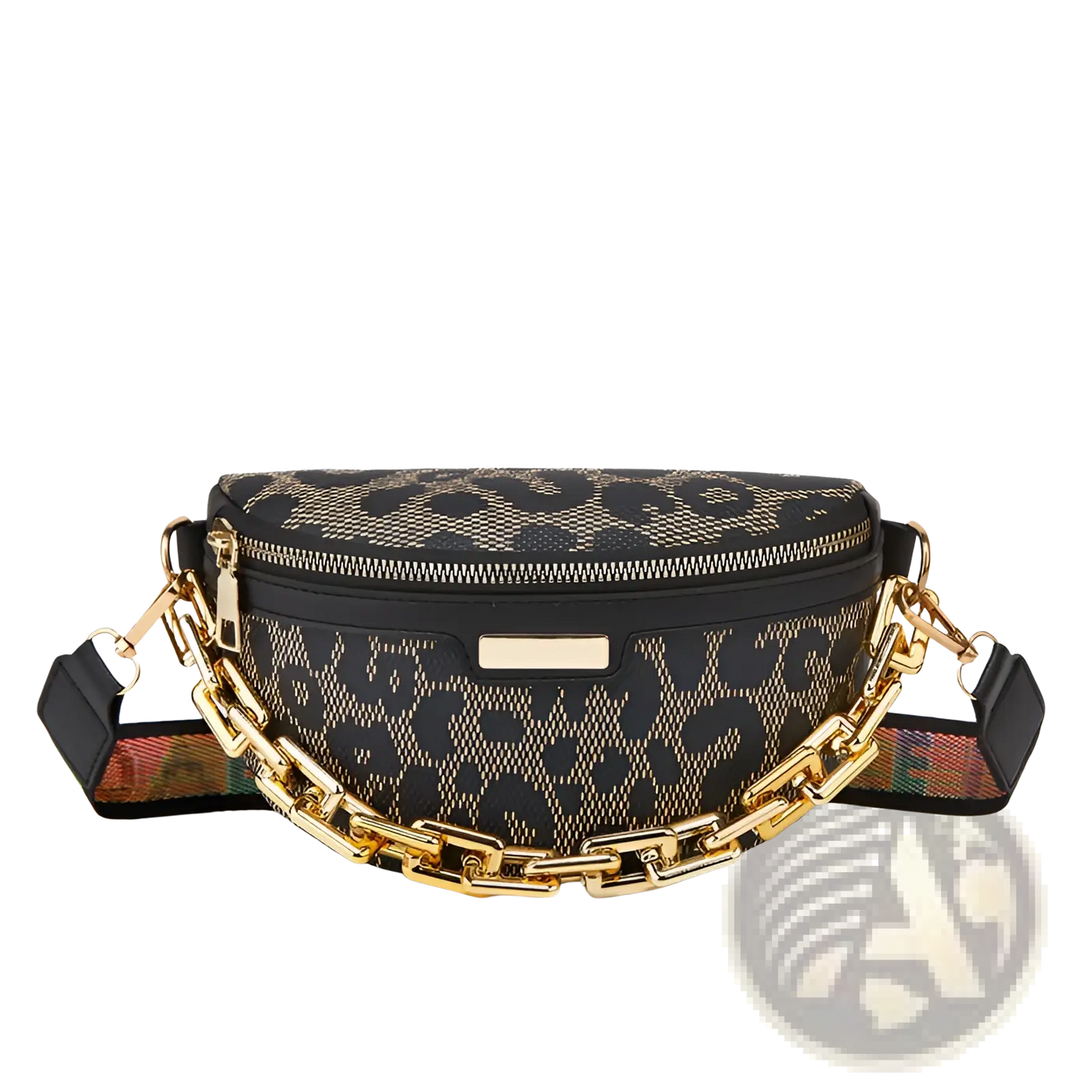 Leopard Print Chain Waist Bag for Women