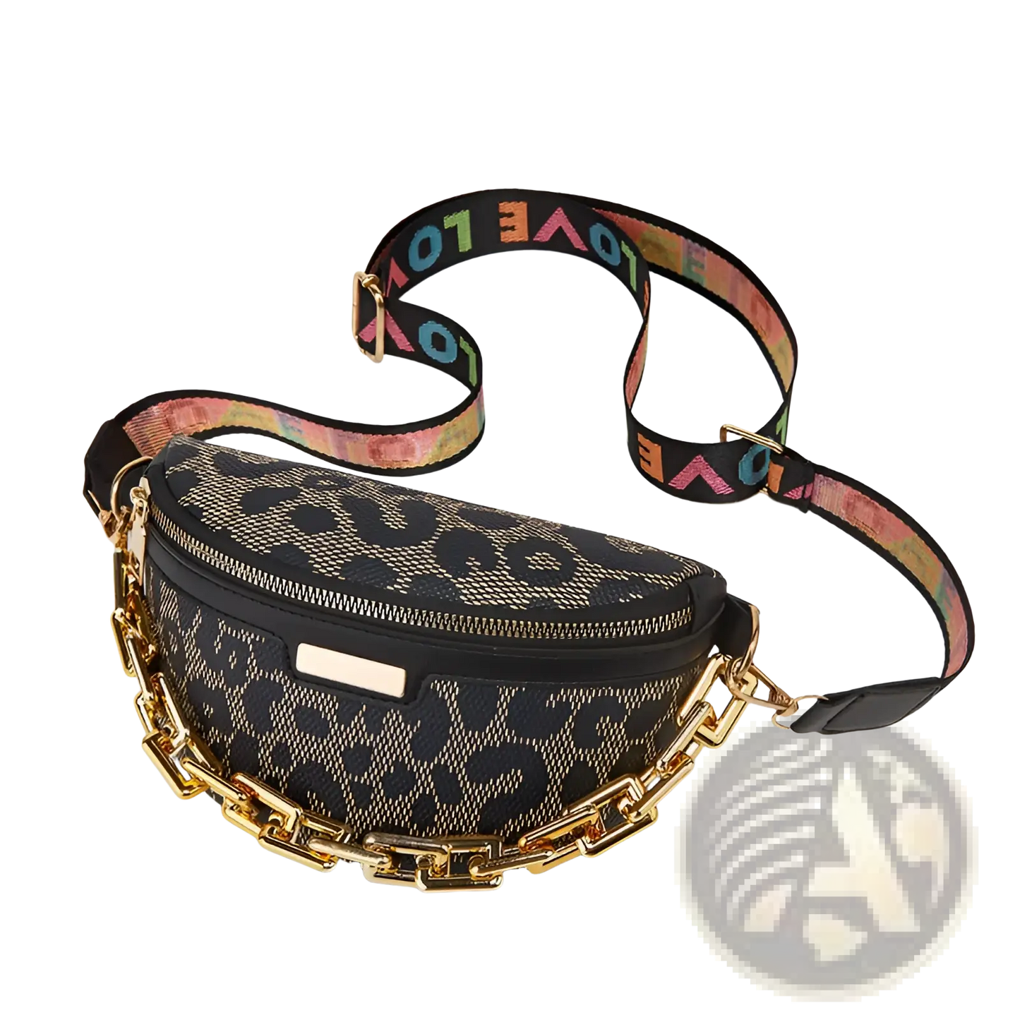 Leopard Print Chain Waist Bag for Women