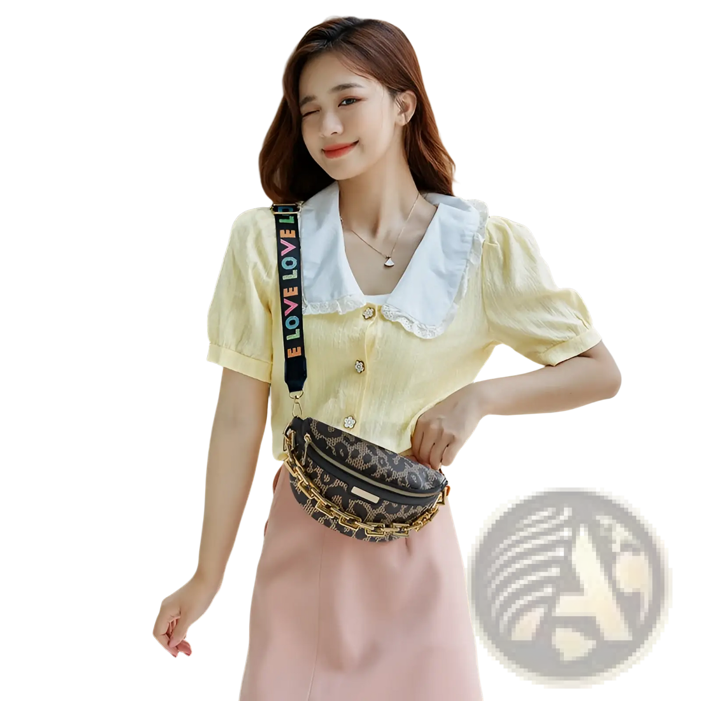 Leopard Print Chain Waist Bag for Women