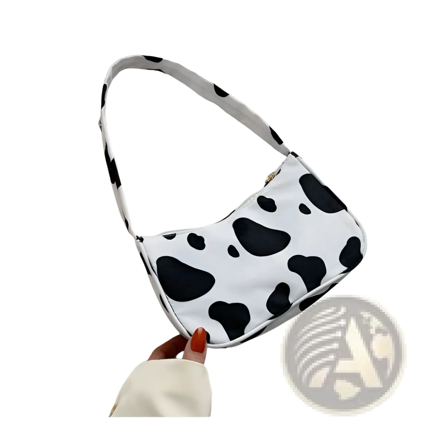 Leopard Print and Checkered Nylon Underarm Bag