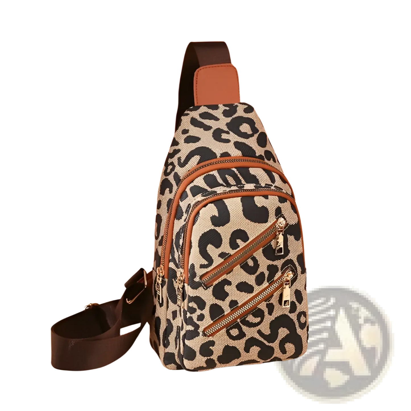 Leopard Print Crossbody Bag with Headphone Jack