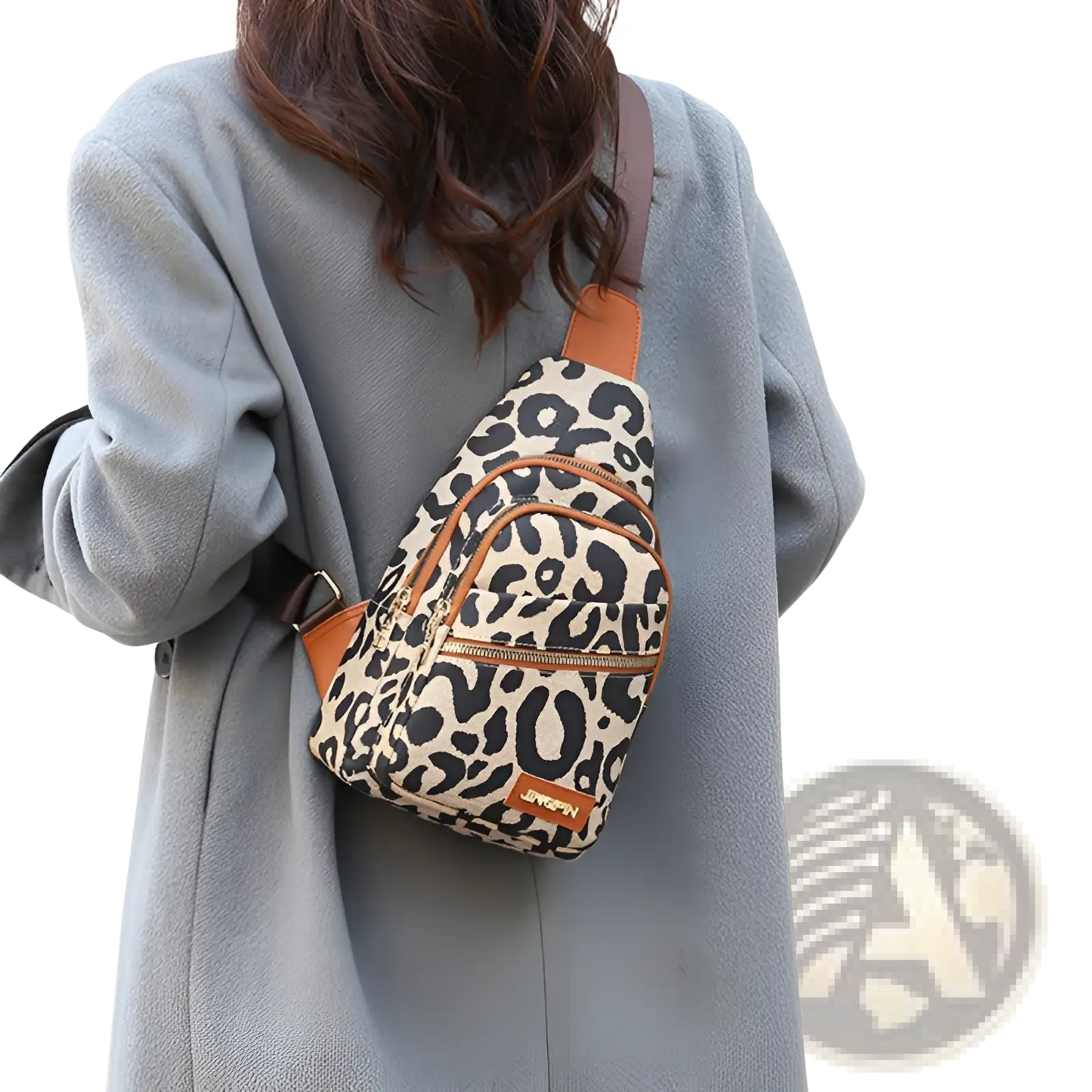 Leopard Print Crossbody Bag with Headphone Jack