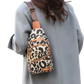 Leopard Print Crossbody Bag with Headphone Jack