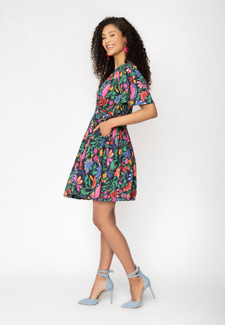 Leota Women's Alena Poplin Wrap Dress Black Size XX-Large