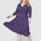 Leota Women's Amiya 3/4 Sleeve Midi Dress Blue Size 1X