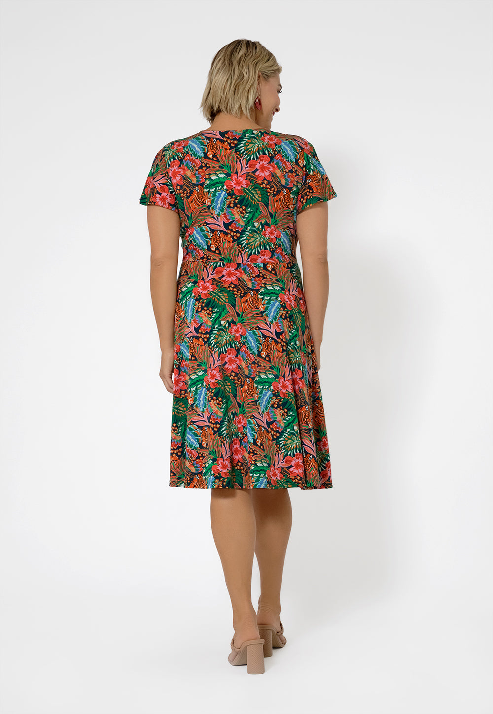 Leota Women's Sweetheart Flutter Sleeve Dress Multi