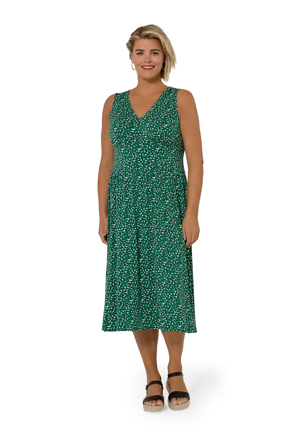 Leota Women's Jersey Midi Dress Green Plus Size