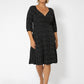 Leota Women's Puff Sleeve Sweetheart Becca Dress Black Size 2X