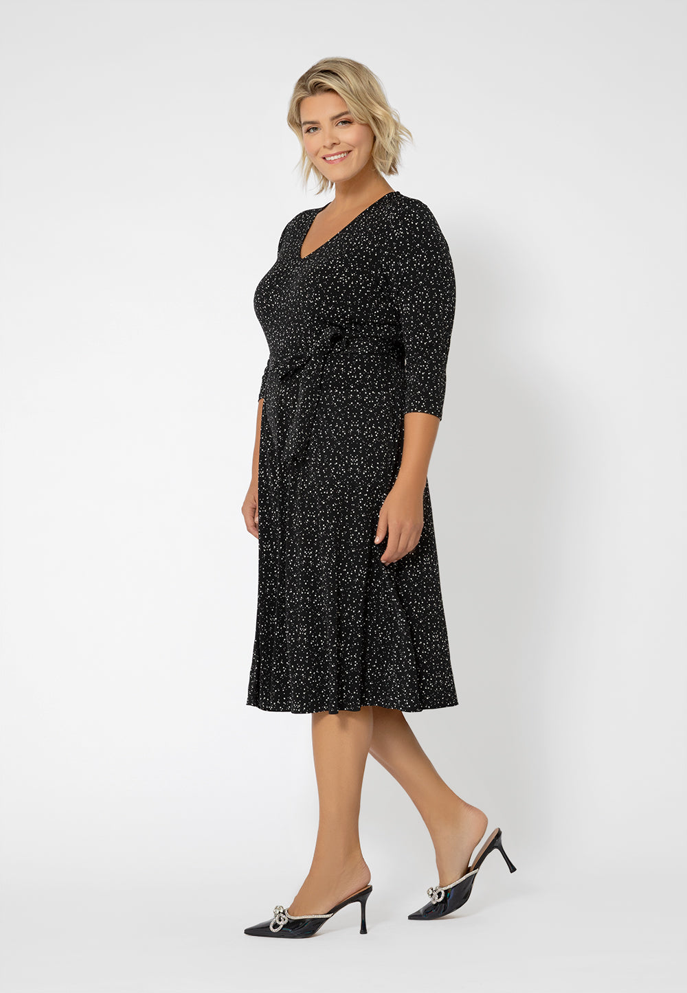 Leota Women's Updated Belt Eliza Dress Black Size 3X