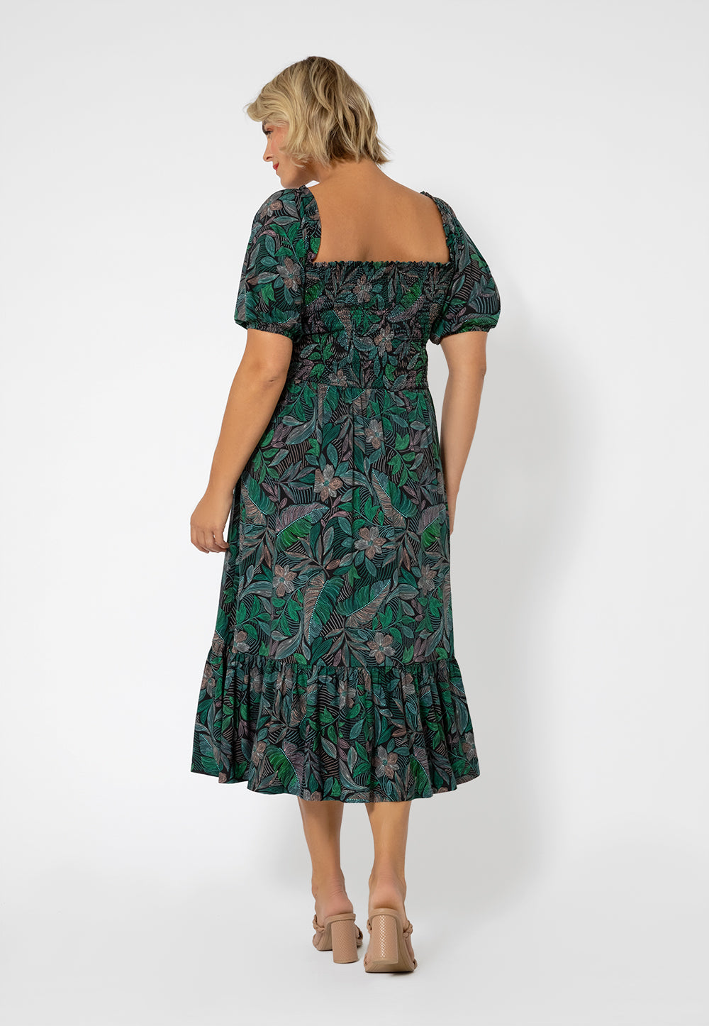 Leota Women's Kelly Ruffle Hem Dress Green