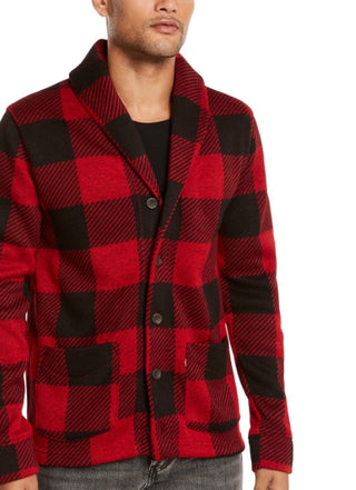 Levi's Men's Trouss Regular-Fit Buffalo Plaid Cardigan Red Size Small