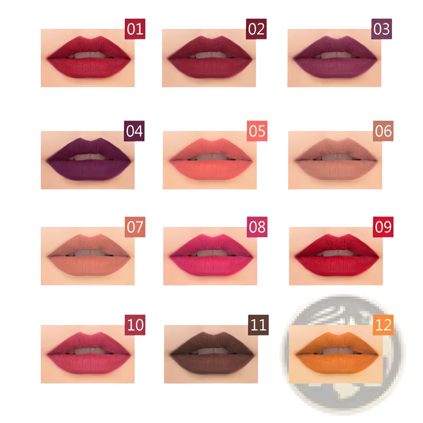 Lip Liner Set 12 Colors Waterproof Matte Pencils