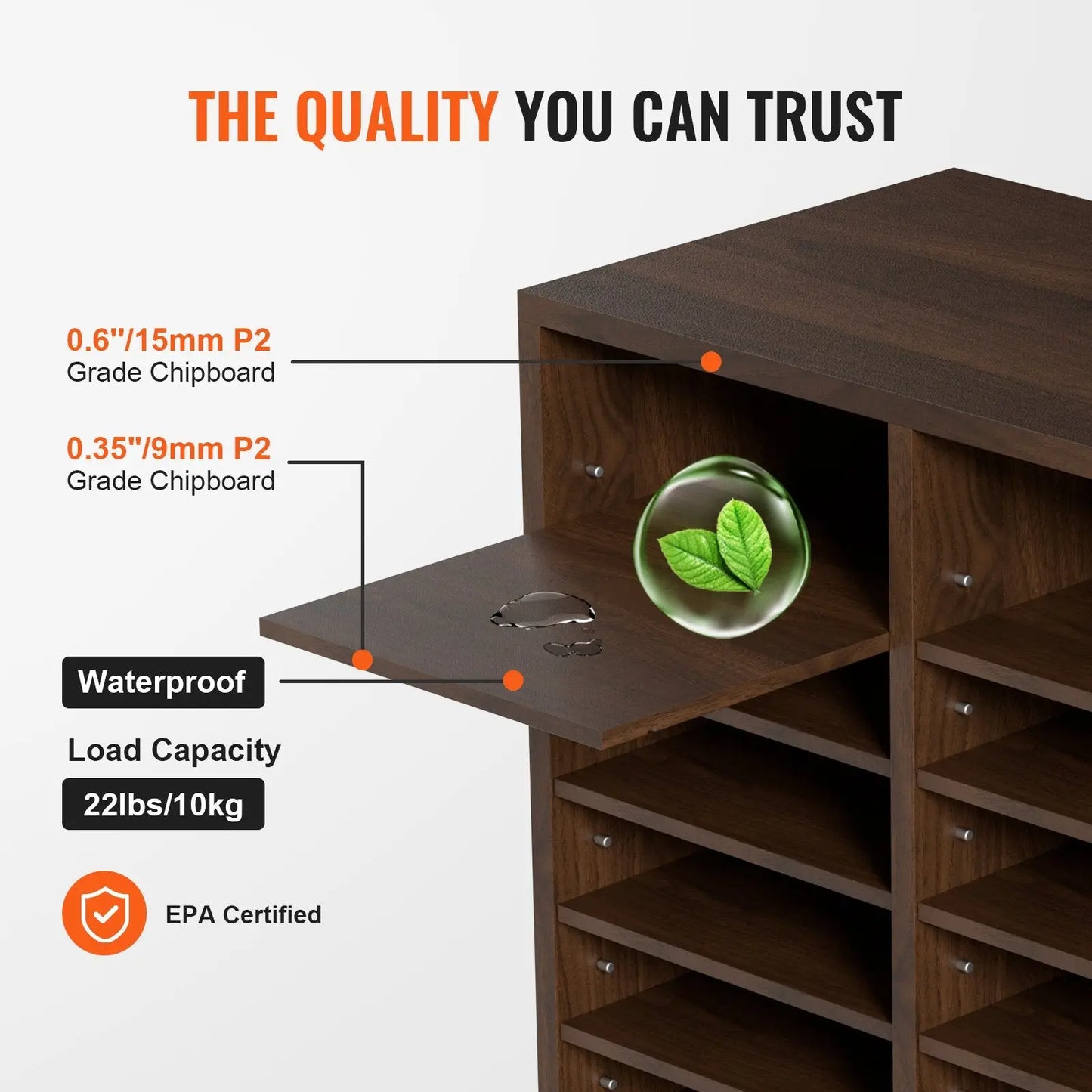 Literature Organizer 36 Compartment Wood Mail Sorter