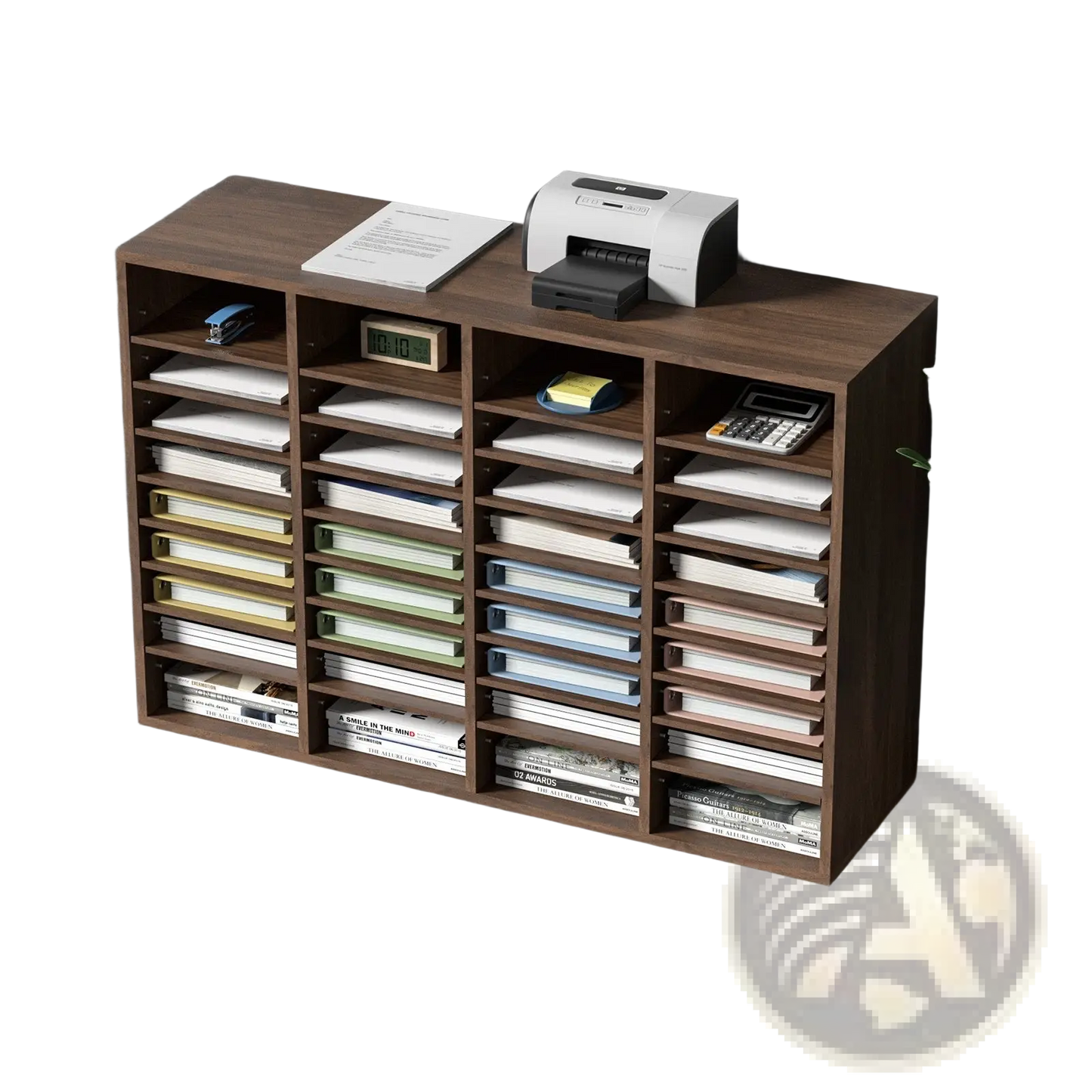 Literature Organizer 36 Compartment Wood Mail Sorter